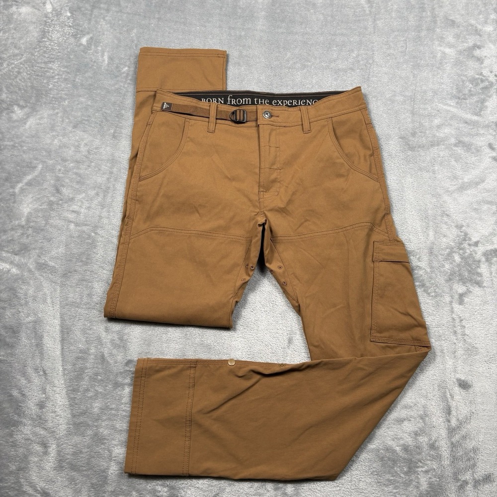 prAna Stretch Zion Slim Fit Pants 32x31 Mens Brown Cargo Hiking Outdoor Trail